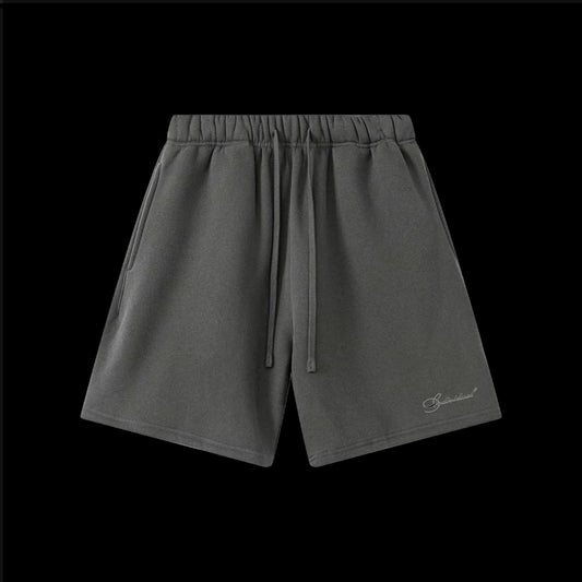Embroidered Script Fleece Shorts